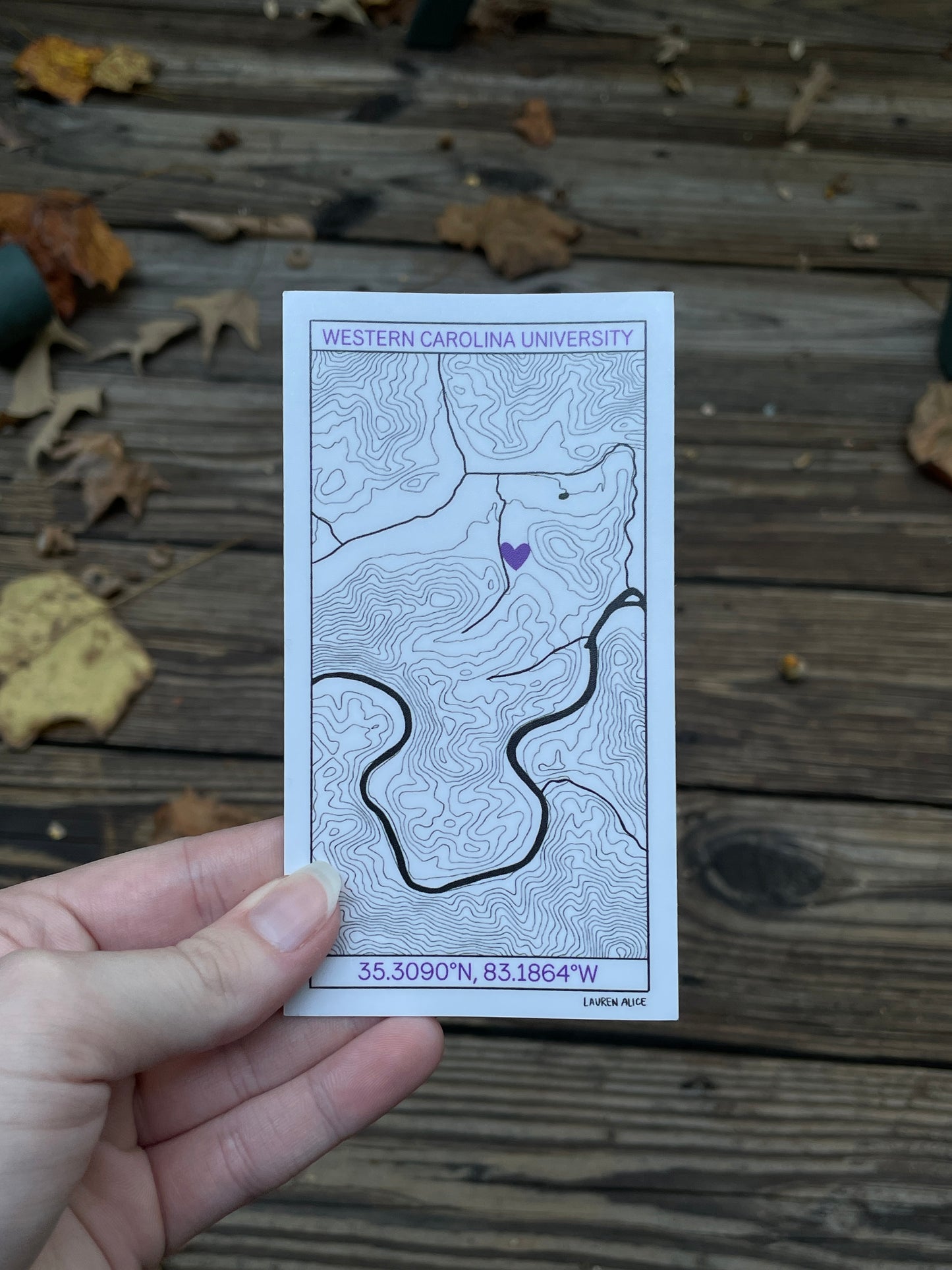WCU Topographical Map Sticker