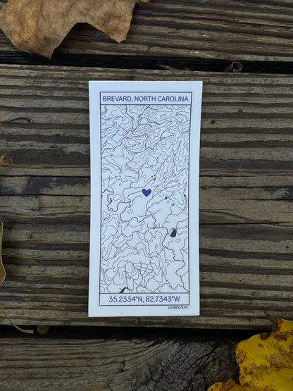 Brevard Topographical Map Sticker