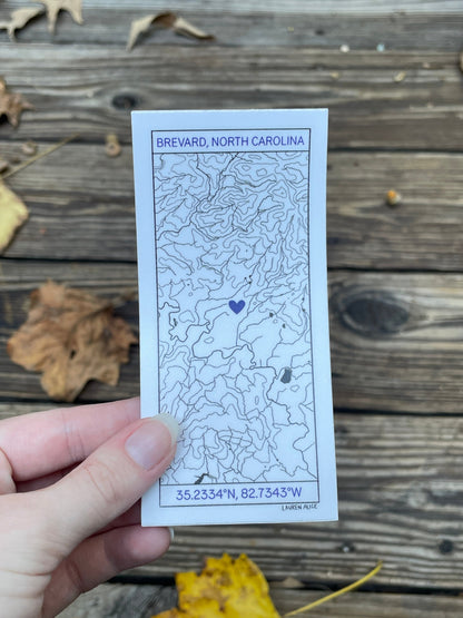 Brevard Topographical Map Sticker