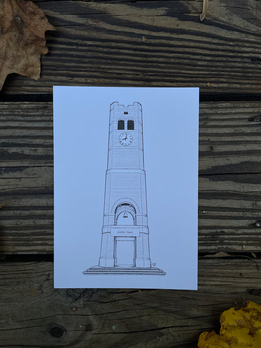 WCU Clocktower Illustration Print
