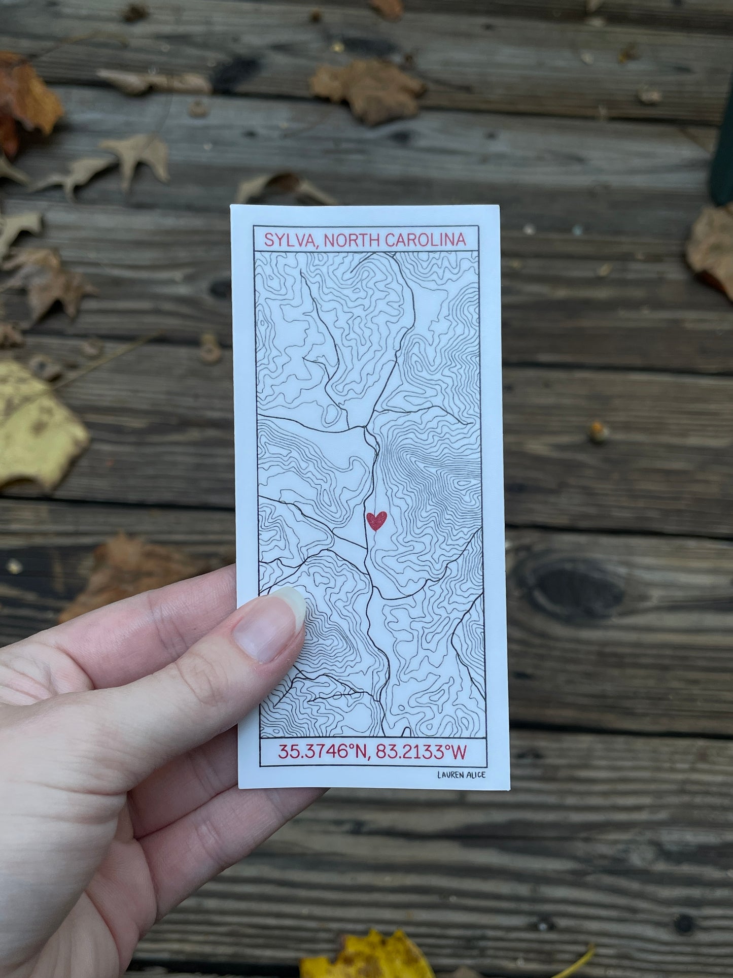 Sylva Topographical Map Sticker