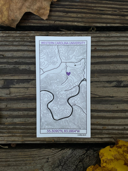 WCU Topographical Map Sticker
